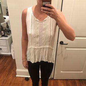 Ruffled white tank top